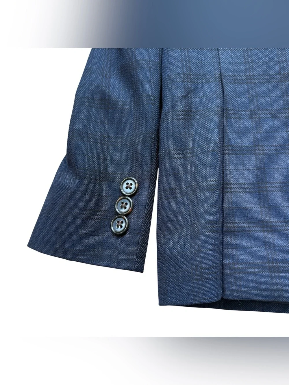 Lauren Ralph Lauren Boy’s Navy Windowpane Sport Coat Blazer 14R Tailored Stretch